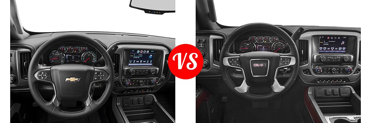 2018 Chevrolet Silverado 2500HD Pickup LTZ vs. 2018 GMC Sierra 2500HD Pickup SLT - Dashboard Comparison