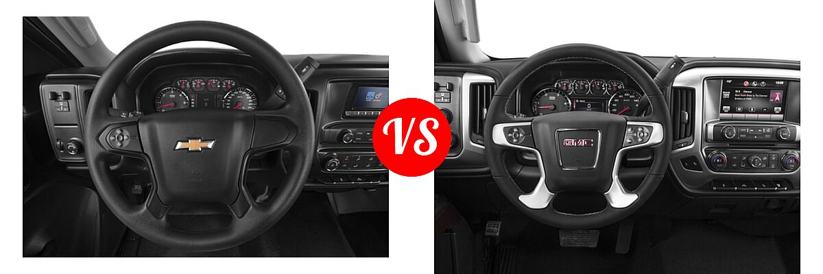 2018 Chevrolet Silverado 2500HD Pickup LT / Work Truck vs. 2018 GMC Sierra 2500HD Pickup SLE - Dashboard Comparison