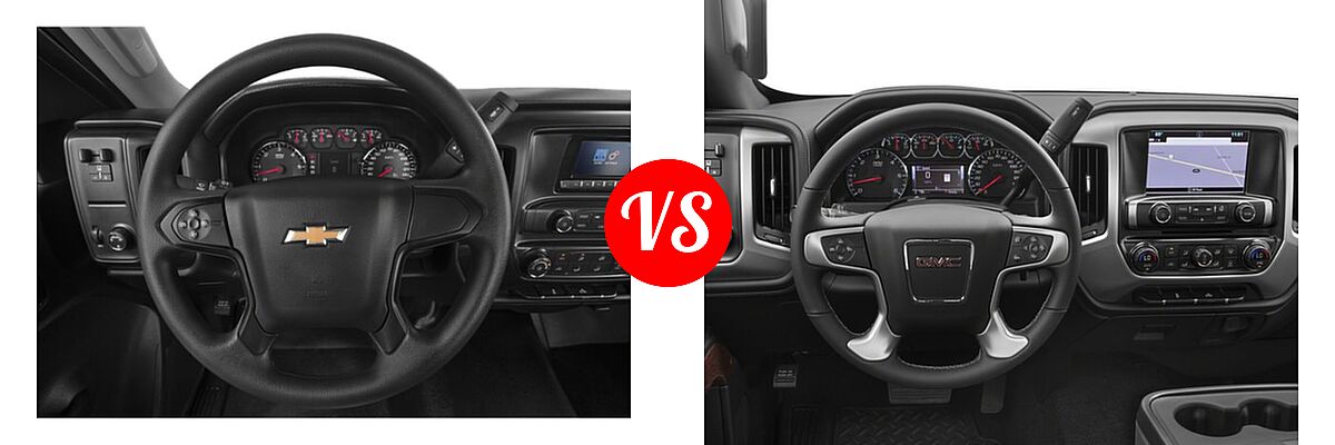 2018 Chevrolet Silverado 2500HD Pickup LT / Work Truck vs. 2018 GMC Sierra 2500HD Pickup SLE / SLT - Dashboard Comparison