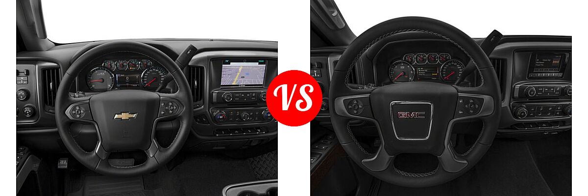 2018 Chevrolet Silverado 2500HD Pickup LT vs. 2018 GMC Sierra 2500HD Pickup SLE - Dashboard Comparison