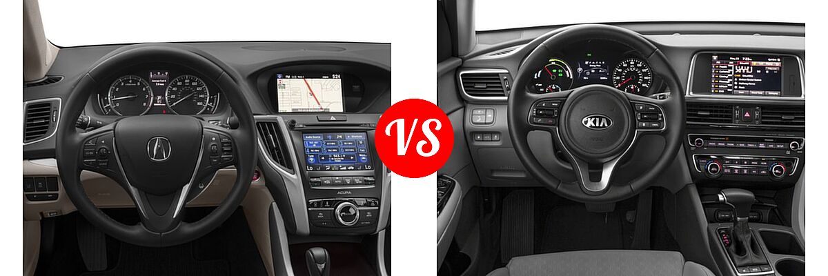 2017 Acura TLX Sedan w/Technology Pkg vs. 2017 Kia Optima Plug-In Hybrid Sedan EX - Dashboard Comparison