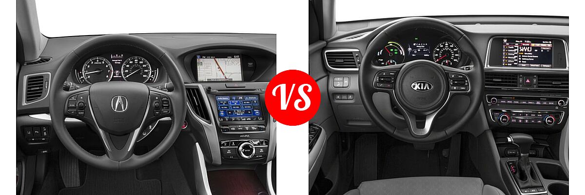 2017 Acura TLX Sedan V6 w/Advance Pkg vs. 2017 Kia Optima Plug-In Hybrid Sedan EX - Dashboard Comparison