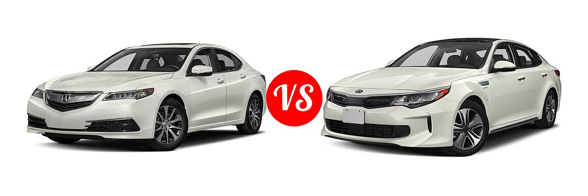 2017 Acura TLX Sedan FWD vs. 2017 Kia Optima Plug-In Hybrid Sedan EX - Front Left Comparison