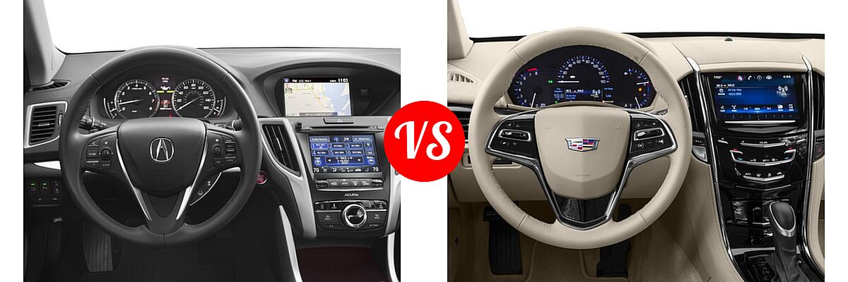 2017 Acura TLX Sedan V6 w/Advance Pkg vs. 2017 Cadillac ATS Sedan AWD / Luxury AWD / Premium Luxury RWD / Premium Performance RWD / RWD - Dashboard Comparison