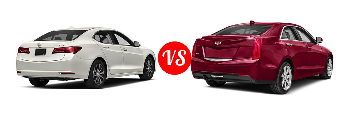 2017 Acura TLX Sedan w/Technology Pkg vs. 2017 Cadillac ATS Sedan AWD / Luxury AWD / Premium Luxury RWD / Premium Performance RWD / RWD - Rear Right Comparison