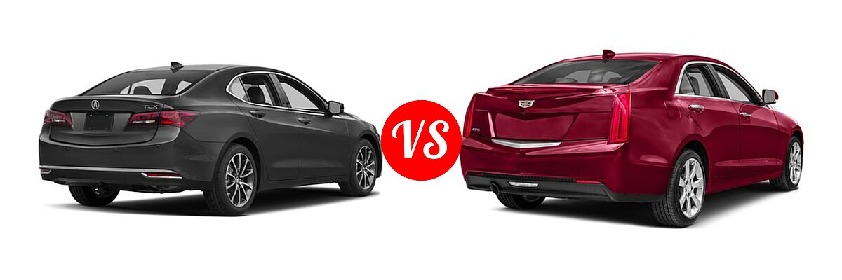 2017 Acura TLX Sedan V6 w/Advance Pkg vs. 2017 Cadillac ATS Sedan AWD / Luxury AWD / Premium Luxury RWD / Premium Performance RWD / RWD - Rear Right Comparison