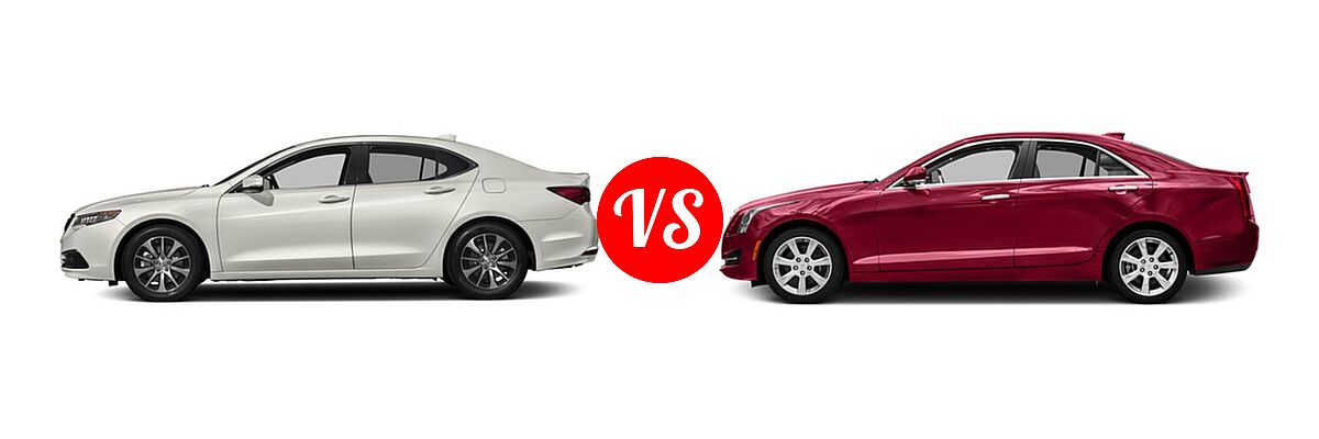 2017 Acura TLX Sedan FWD vs. 2017 Cadillac ATS Sedan AWD / Luxury AWD / Premium Luxury RWD / Premium Performance RWD / RWD - Side Comparison