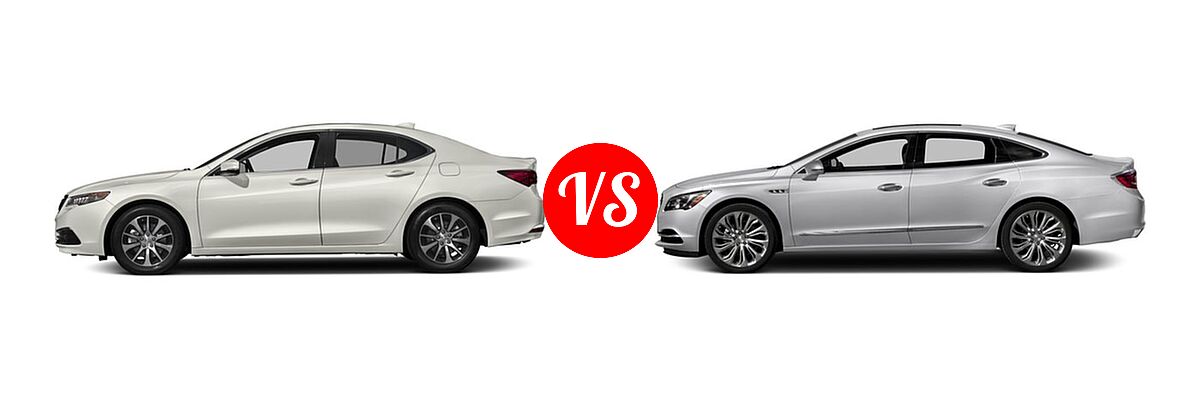 2017 Acura TLX Sedan FWD vs. 2017 Buick LaCrosse Sedan Essence / Preferred / Premium - Side Comparison