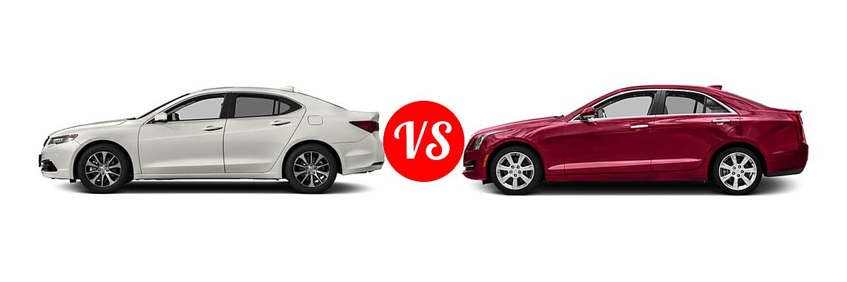 2017 Acura TLX Sedan w/Technology Pkg vs. 2017 Cadillac ATS Sedan AWD / Luxury AWD / Premium Luxury RWD / Premium Performance RWD / RWD - Side Comparison