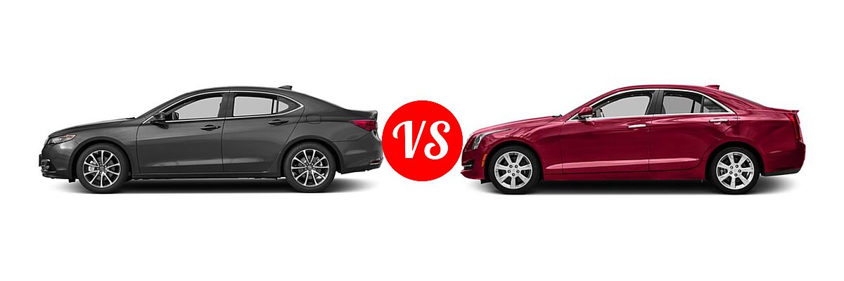 2017 Acura TLX Sedan V6 w/Advance Pkg vs. 2017 Cadillac ATS Sedan AWD / Luxury AWD / Premium Luxury RWD / Premium Performance RWD / RWD - Side Comparison