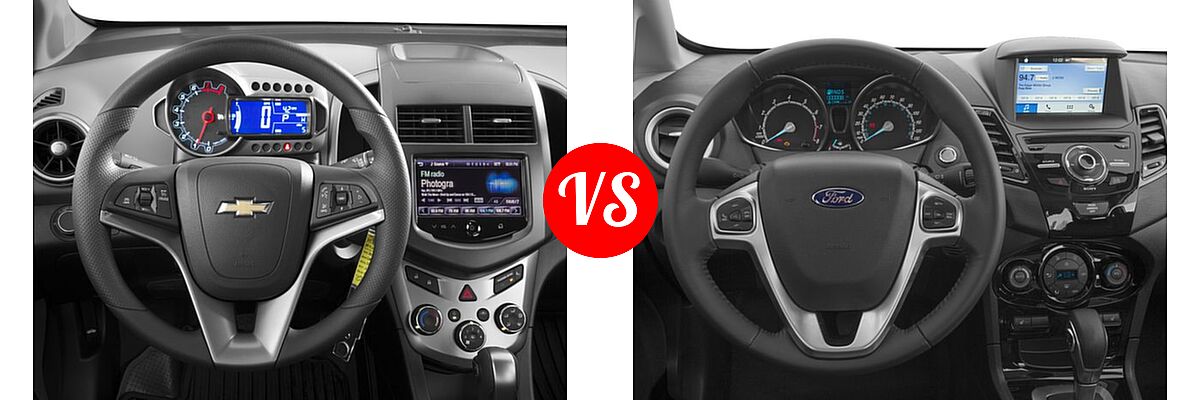 2016 Chevrolet Sonic Sedan LS / LT / LTZ vs. 2016 Ford Fiesta Sedan Titanium - Dashboard Comparison