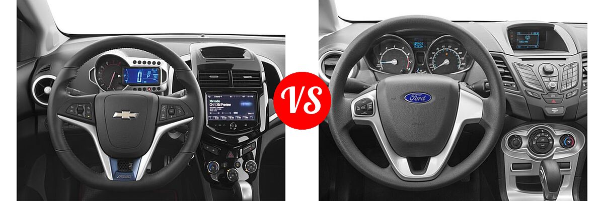 2016 Chevrolet Sonic Sedan RS vs. 2016 Ford Fiesta Sedan S / SE - Dashboard Comparison