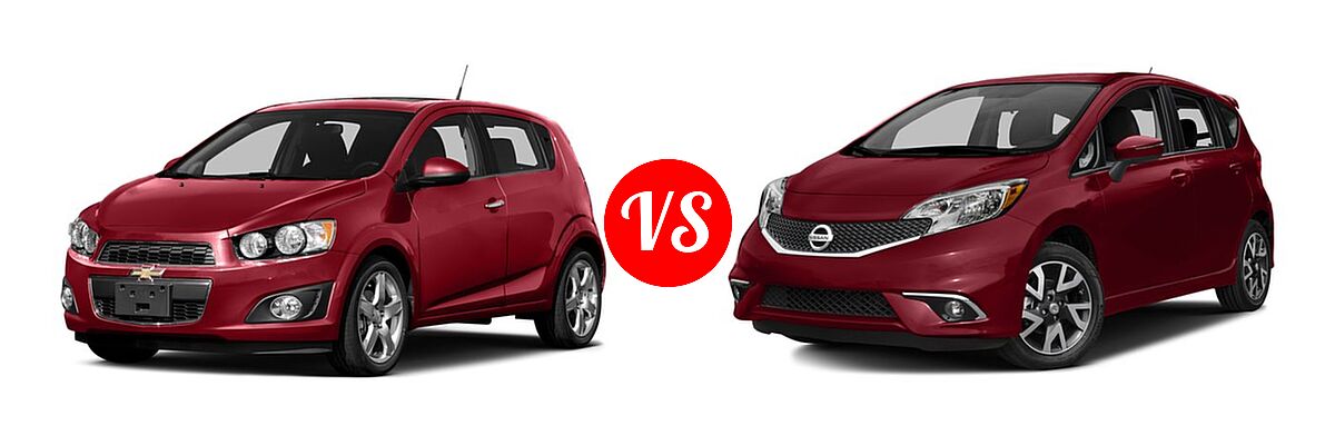 2016 Chevrolet Sonic Hatchback LS / LT / LTZ vs. 2016 Nissan Versa Note Hatchback SR - Front Left Comparison