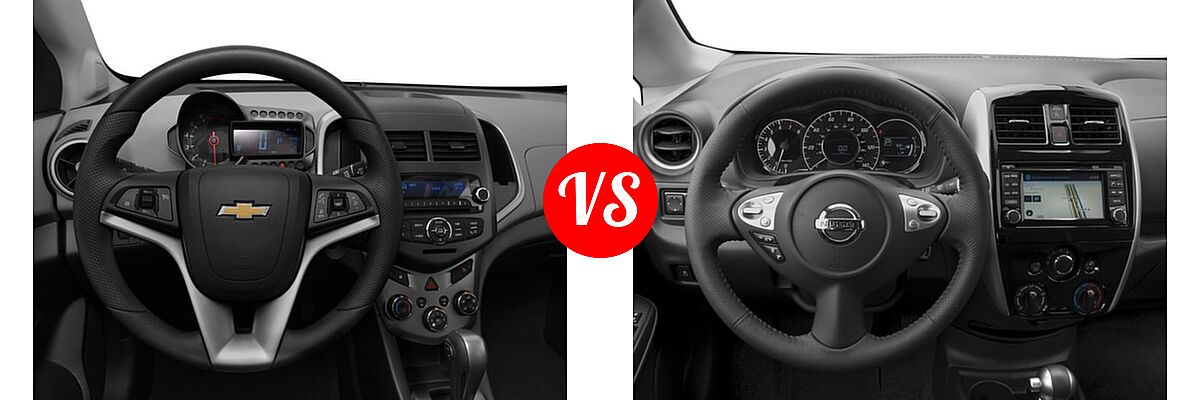 2016 Chevrolet Sonic Hatchback LS / LT / LTZ vs. 2016 Nissan Versa Note Hatchback SR - Dashboard Comparison