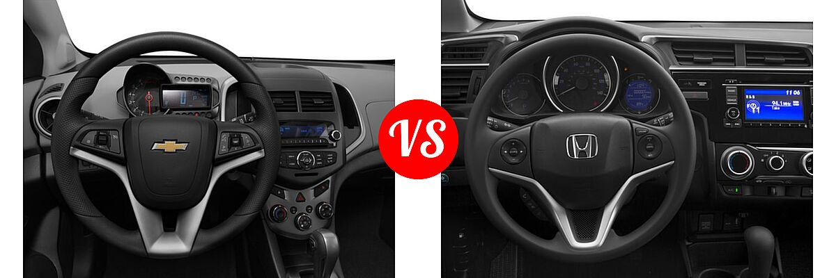 2016 Chevrolet Sonic Hatchback LS / LT / LTZ vs. 2016 Honda Fit Hatchback LX - Dashboard Comparison