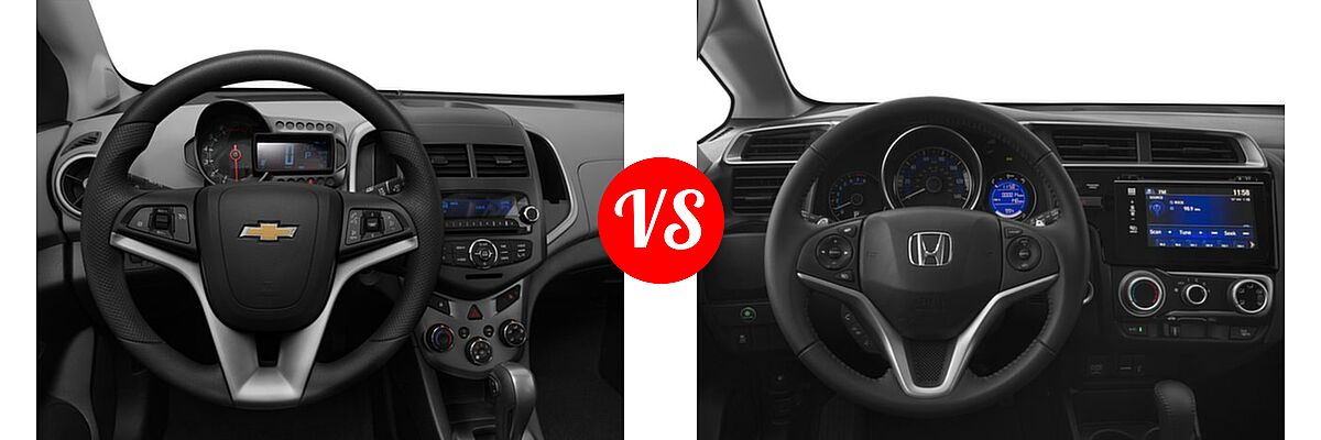 2016 Chevrolet Sonic Hatchback LS / LT / LTZ vs. 2016 Honda Fit Hatchback EX-L - Dashboard Comparison