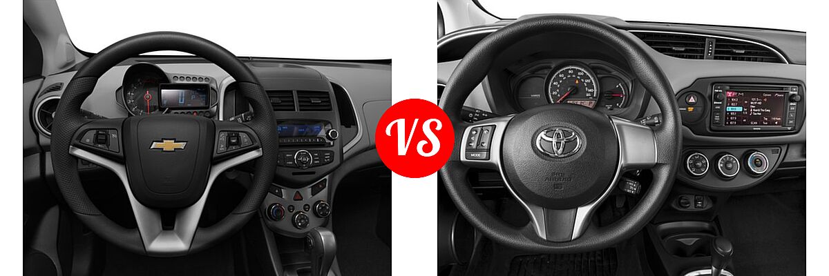 2016 Chevrolet Sonic Hatchback LS / LT / LTZ vs. 2016 Toyota Yaris Hatchback L / LE - Dashboard Comparison