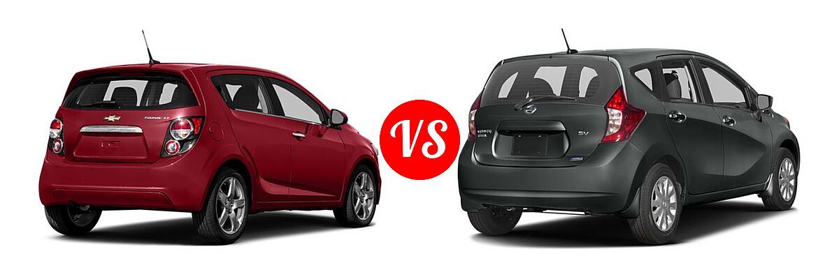2016 Chevrolet Sonic Hatchback LS / LT / LTZ vs. 2016 Nissan Versa Note Hatchback S / S Plus / SV - Rear Right Comparison