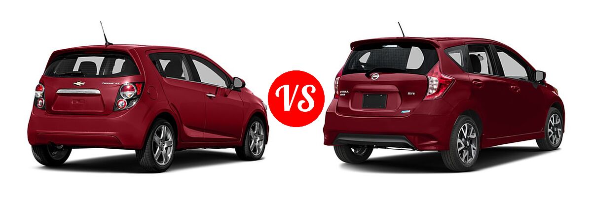 2016 Chevrolet Sonic Hatchback LS / LT / LTZ vs. 2016 Nissan Versa Note Hatchback SR - Rear Right Comparison