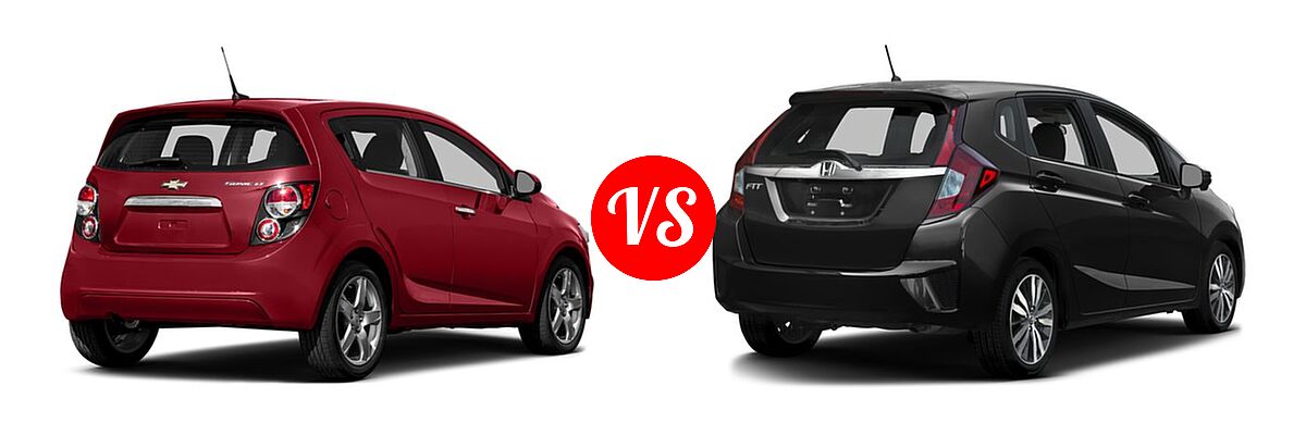 2016 Chevrolet Sonic Hatchback LS / LT / LTZ vs. 2016 Honda Fit Hatchback EX - Rear Right Comparison