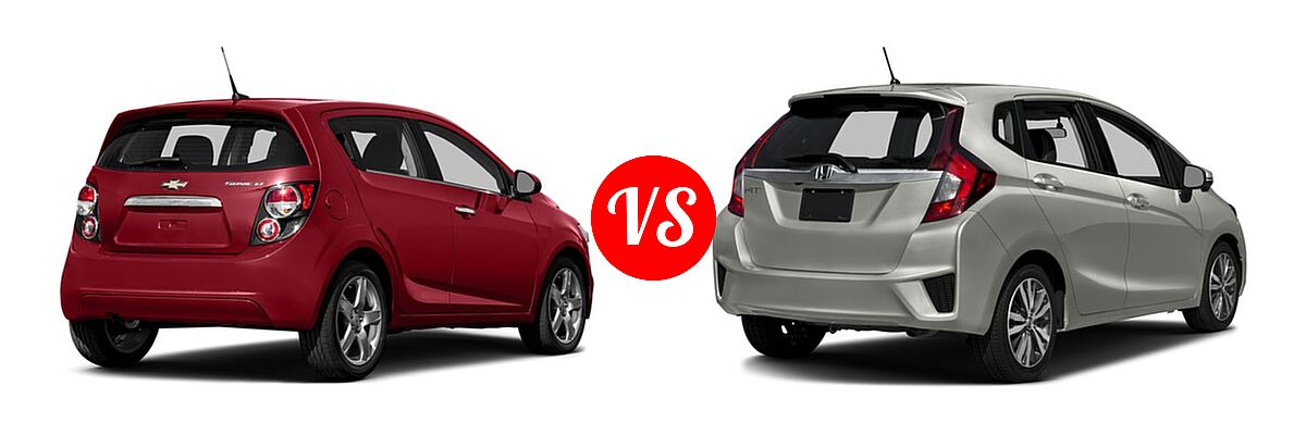 2016 Chevrolet Sonic Hatchback LS / LT / LTZ vs. 2016 Honda Fit Hatchback EX-L - Rear Right Comparison