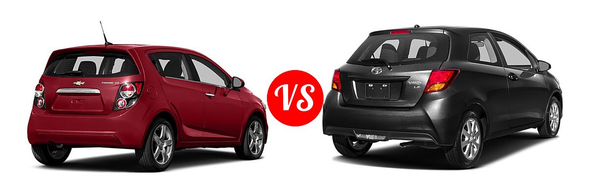 2016 Chevrolet Sonic Hatchback LS / LT / LTZ vs. 2016 Toyota Yaris Hatchback L / LE - Rear Right Comparison