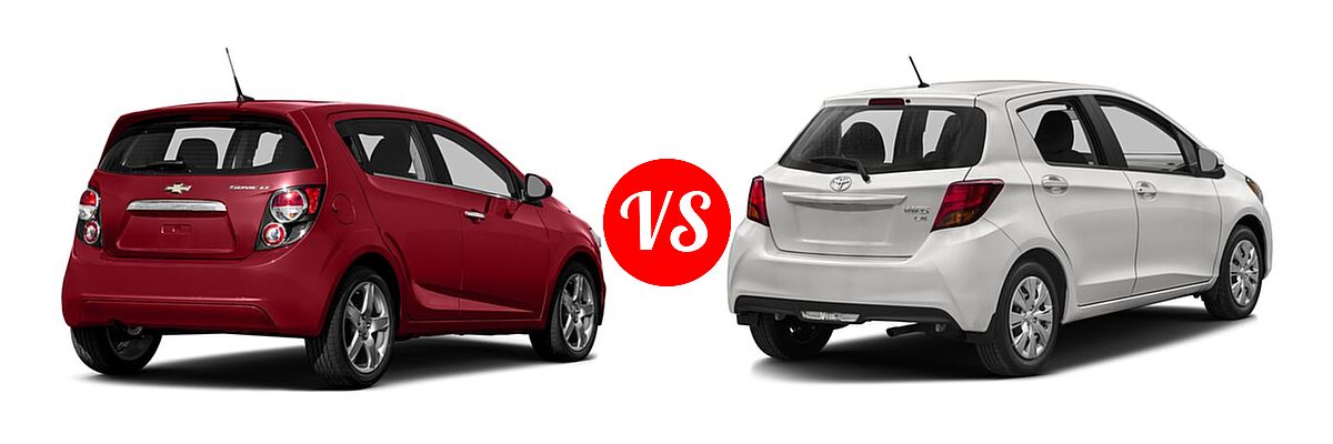2016 Chevrolet Sonic Hatchback LS / LT / LTZ vs. 2016 Toyota Yaris Hatchback L / LE - Rear Right Comparison
