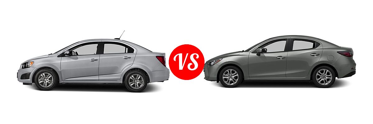 2016 Chevrolet Sonic Sedan LS / LT / LTZ vs. 2016 Scion iA Sedan 4dr Sdn Auto (Natl) - Side Comparison