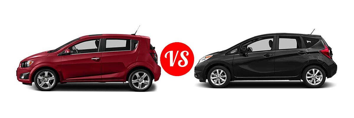 2016 Chevrolet Sonic Hatchback LS / LT / LTZ vs. 2016 Nissan Versa Note Hatchback SL - Side Comparison