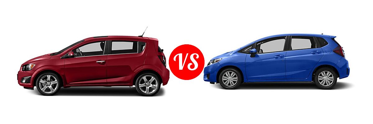 2016 Chevrolet Sonic Hatchback LS / LT / LTZ vs. 2016 Honda Fit Hatchback LX - Side Comparison