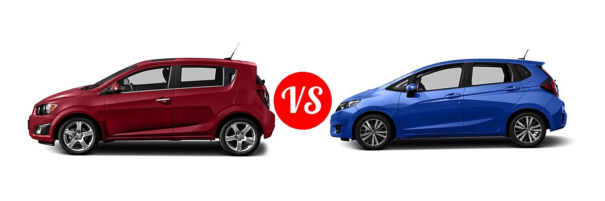 2016 Chevrolet Sonic Hatchback LS / LT / LTZ vs. 2016 Honda Fit Hatchback EX-L - Side Comparison
