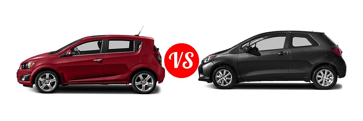 2016 Chevrolet Sonic Hatchback LS / LT / LTZ vs. 2016 Toyota Yaris Hatchback L / LE - Side Comparison