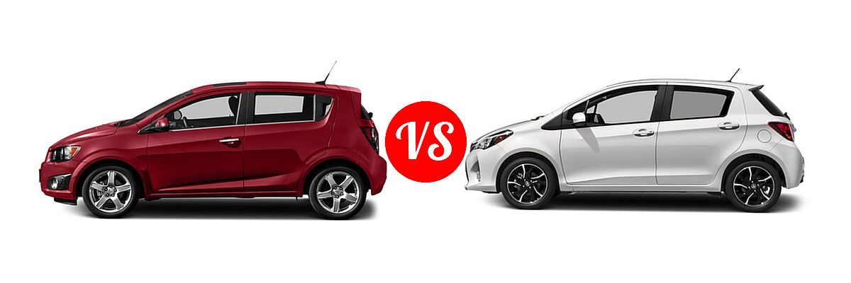 2016 Chevrolet Sonic Hatchback LS / LT / LTZ vs. 2016 Toyota Yaris Hatchback SE - Side Comparison