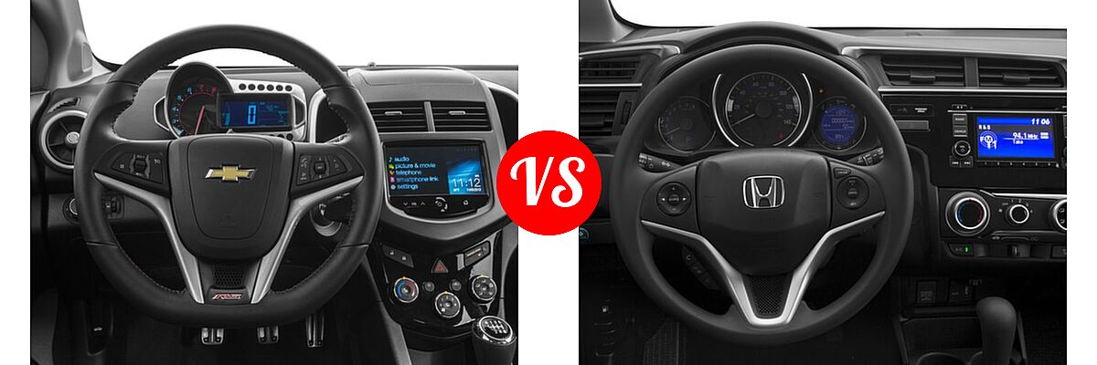 2016 Chevrolet Sonic Hatchback RS vs. 2016 Honda Fit Hatchback LX - Dashboard Comparison