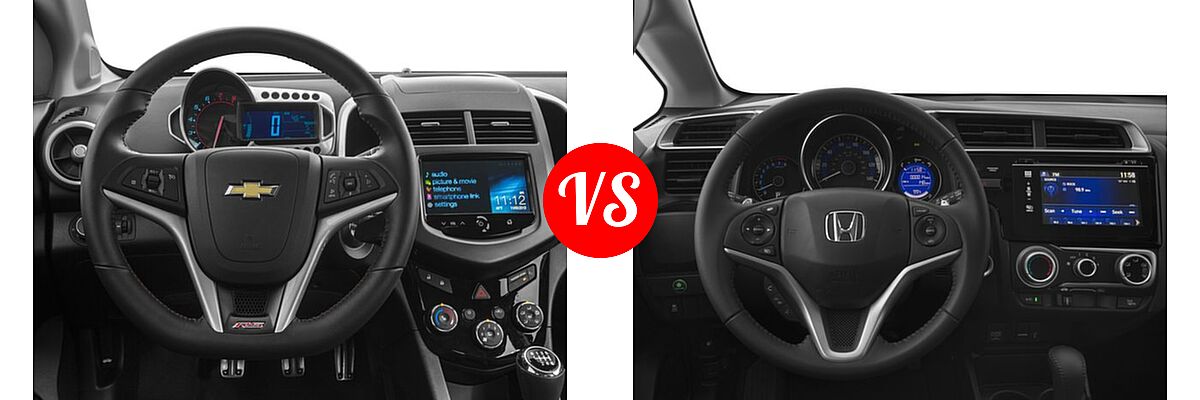 2016 Chevrolet Sonic Hatchback RS vs. 2016 Honda Fit Hatchback EX-L - Dashboard Comparison
