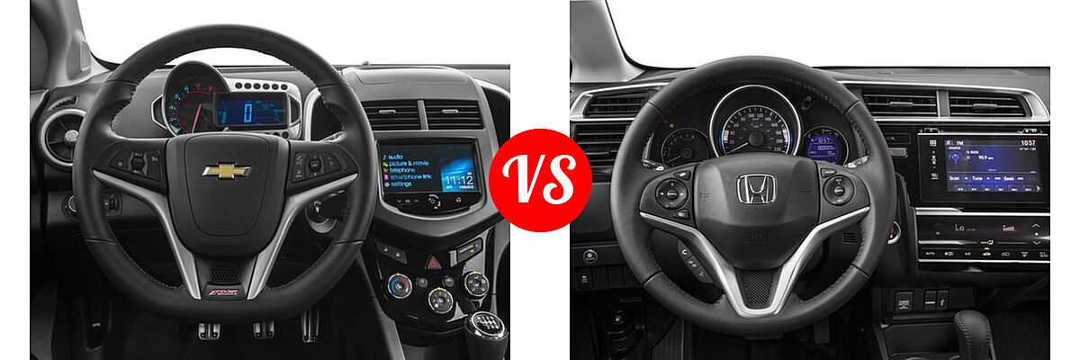 2016 Chevrolet Sonic Hatchback RS vs. 2016 Honda Fit Hatchback EX-L - Dashboard Comparison