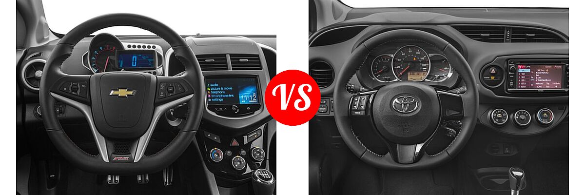 2016 Chevrolet Sonic Hatchback RS vs. 2016 Toyota Yaris Hatchback SE - Dashboard Comparison