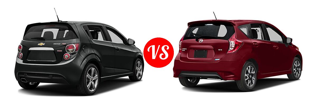 2016 Chevrolet Sonic Hatchback RS vs. 2016 Nissan Versa Note Hatchback SR - Rear Right Comparison