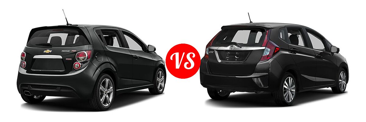 2016 Chevrolet Sonic Hatchback RS vs. 2016 Honda Fit Hatchback EX - Rear Right Comparison