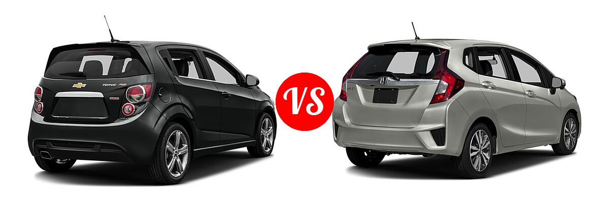 2016 Chevrolet Sonic Hatchback RS vs. 2016 Honda Fit Hatchback EX-L - Rear Right Comparison