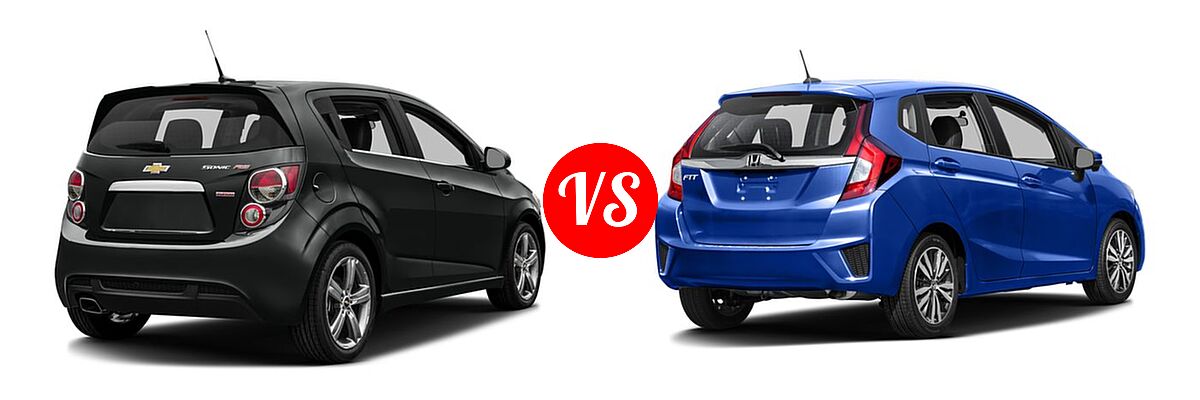 2016 Chevrolet Sonic Hatchback RS vs. 2016 Honda Fit Hatchback EX-L - Rear Right Comparison