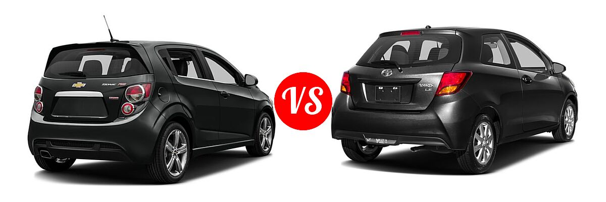 2016 Chevrolet Sonic Hatchback RS vs. 2016 Toyota Yaris Hatchback L / LE - Rear Right Comparison
