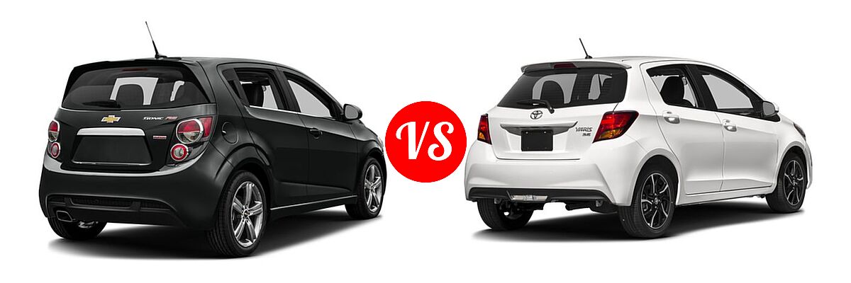 2016 Chevrolet Sonic Hatchback RS vs. 2016 Toyota Yaris Hatchback SE - Rear Right Comparison