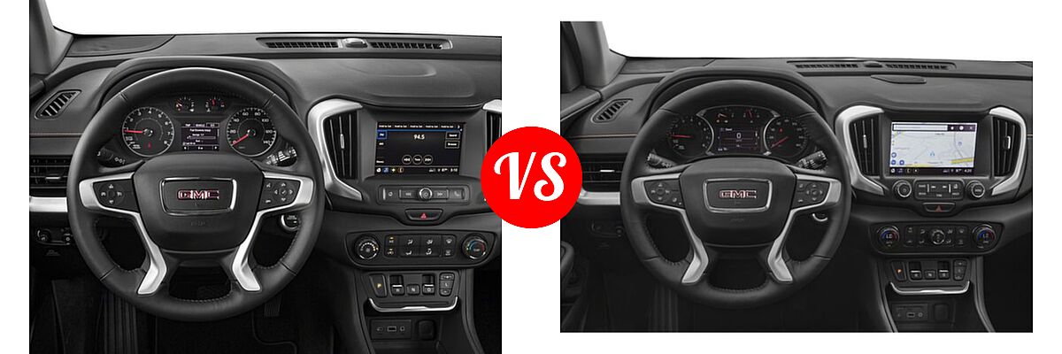 2018 GMC Terrain SUV SL / SLE vs. 2018 GMC Terrain SUV Diesel SLT - Dashboard Comparison