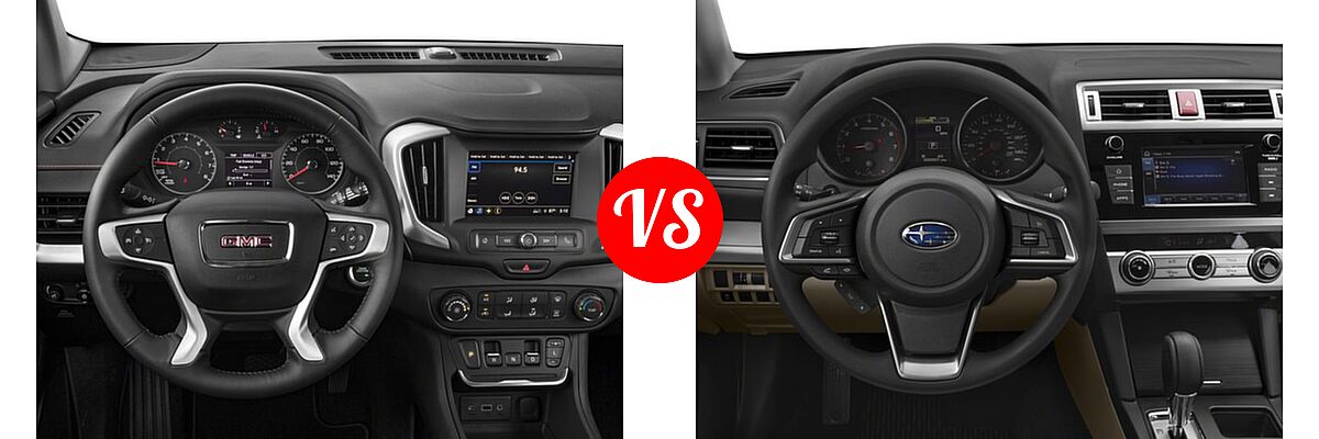 2018 GMC Terrain SUV SL / SLE vs. 2018 Subaru Outback SUV 2.5i - Dashboard Comparison