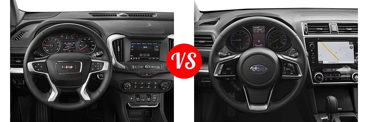 2018 GMC Terrain SUV SL / SLE vs. 2018 Subaru Outback SUV Limited - Dashboard Comparison