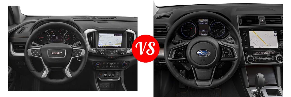 2018 GMC Terrain SUV SLT vs. 2018 Subaru Outback SUV Touring - Dashboard Comparison