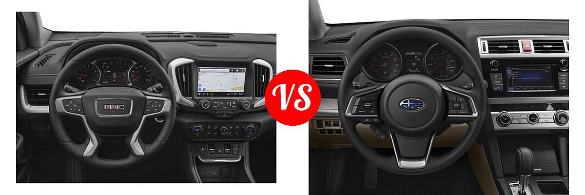 2018 GMC Terrain SUV SLT vs. 2018 Subaru Outback SUV 2.5i - Dashboard Comparison