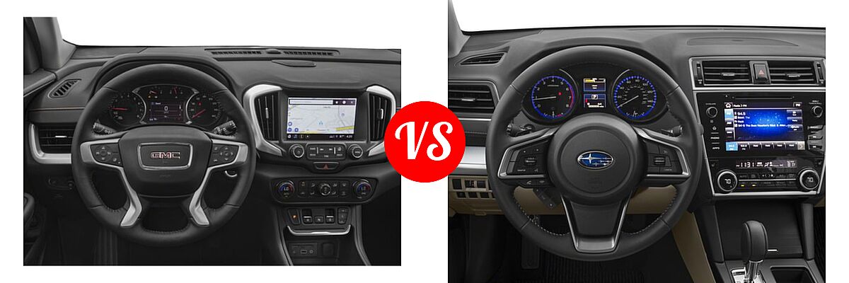 2018 GMC Terrain SUV SLT vs. 2018 Subaru Outback SUV Limited / Premium / Touring - Dashboard Comparison