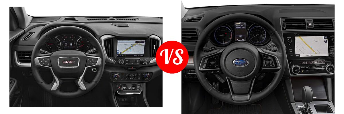 2018 GMC Terrain SUV Denali vs. 2018 Subaru Outback SUV Touring - Dashboard Comparison